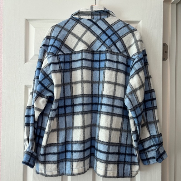 Zara Overshirt Shacket - Blue & White Plaid Size XS - Picture 4 of 10